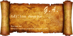 Gálos Avarka névjegykártya